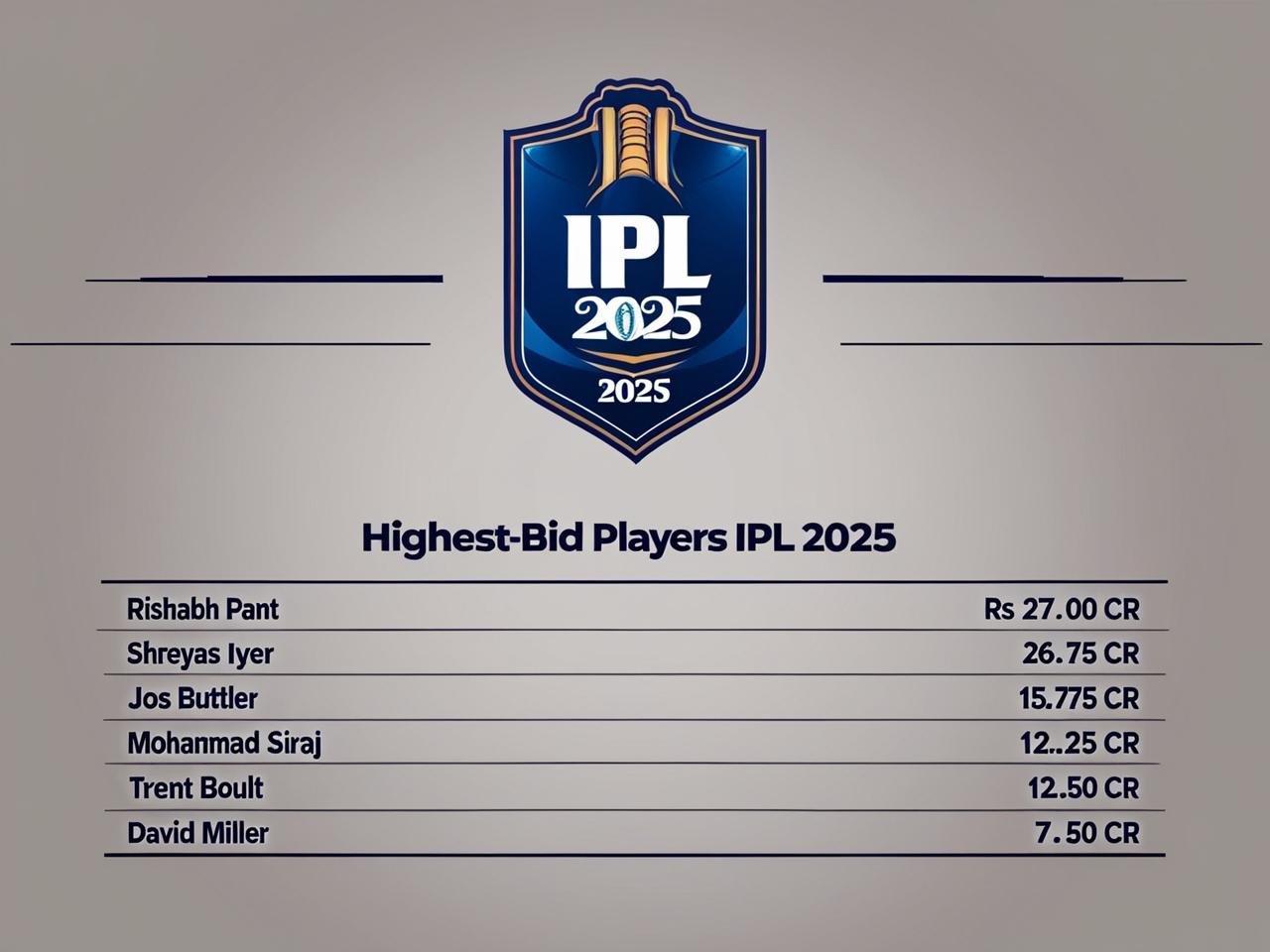 GENERATE BY DREAM LAB IPL LOGO WITH HIGHEST BID PLAYERS LIST