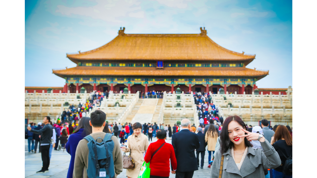 tourist at forbidden temple